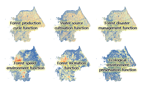 Evaluation of 6 major forest functions